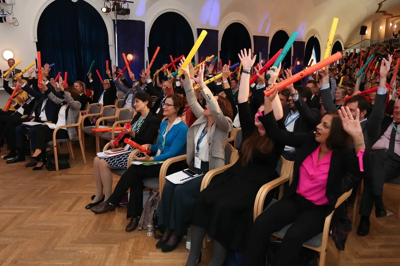 Boomwhackers team building participants singing