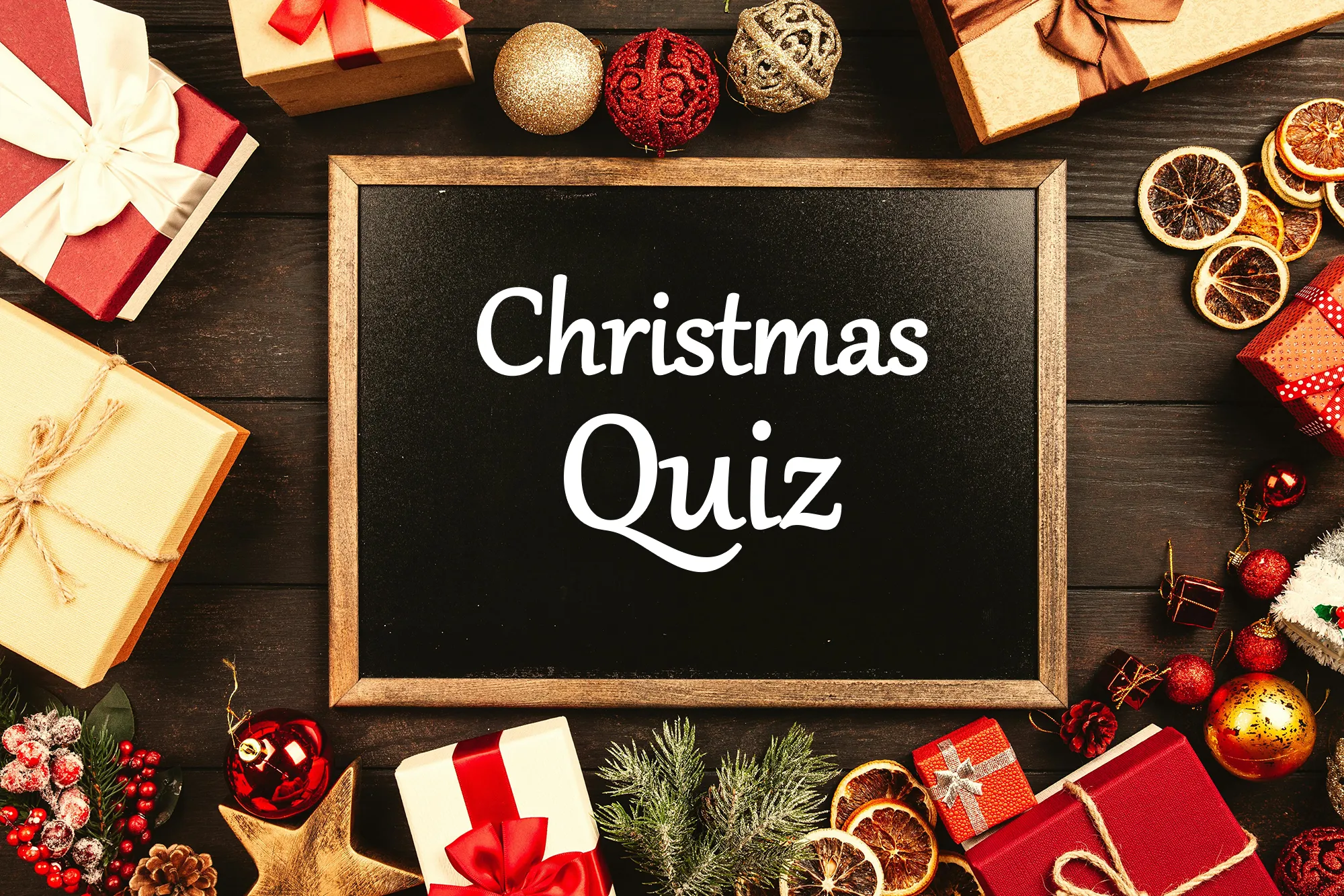 Christmas quiz blackboard