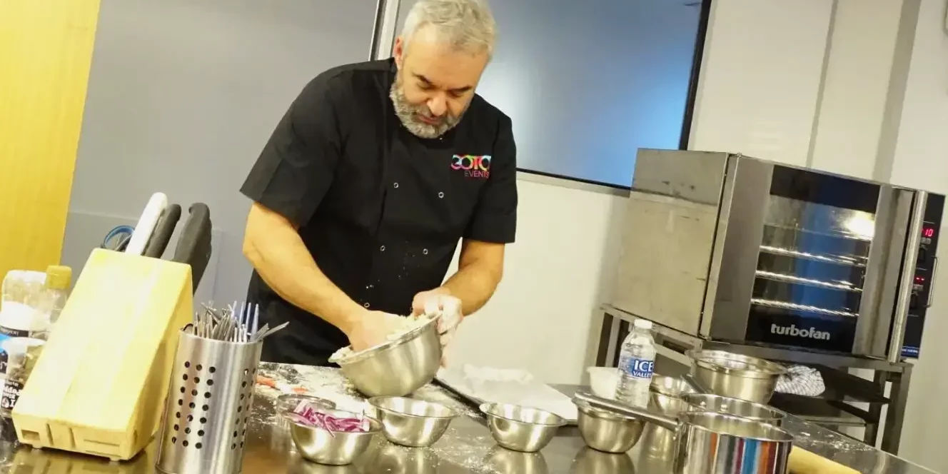 chef demonstration at Strictly Come Dining team building event